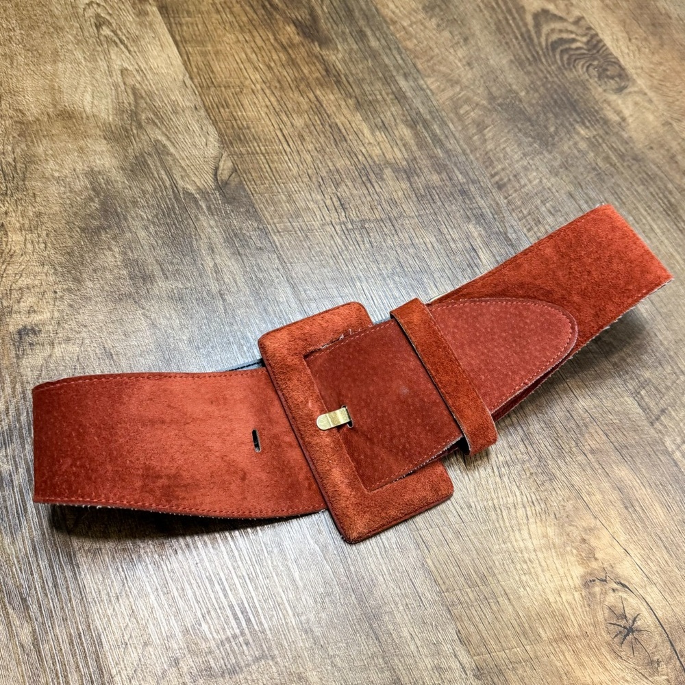 Express Rust Suede Belt - Picture 2 of 13